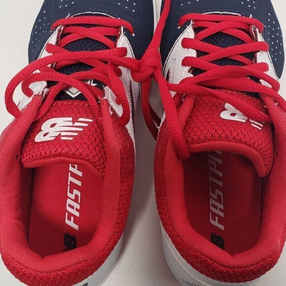 New Balance Fast Pitch Softball Metal Cleats Women's Size 6.5 Red Navy SMVELOv1 - Picture 6 of 7